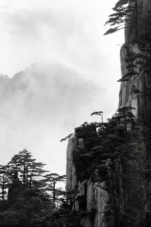 Montagnes à l'encre de Chine